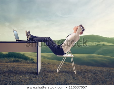 Zdjęcia stock: Young Business Man Sleeping On The Laptop