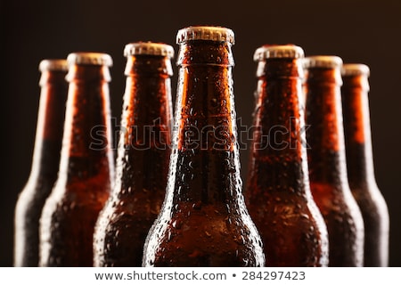 Stock fotó: Beer Bottle And Glass Full Of Light Beer