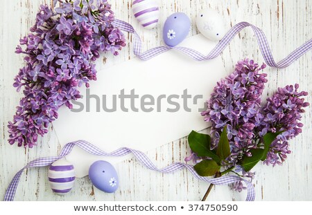 Beautiful Retro Easter Card With Symbols Of Spring Foto stock © almaje
