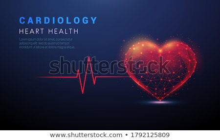 Foto stock: Abstract Red Low Poly Heart Vector