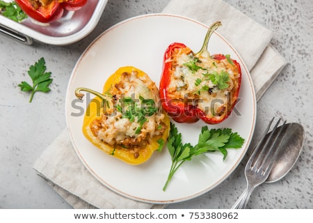 Stock photo: Cheese Stuffed Bell Pepper