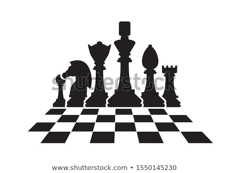 Foto stock: Chessmen Black And White