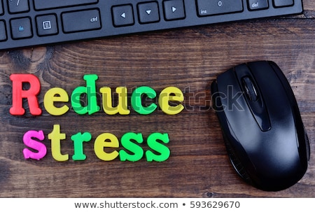 Zdjęcia stock: Reduce Stress On Wooden Table