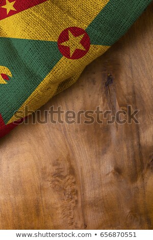 Foto stock: Flag Of Grenada From Rough Burlap