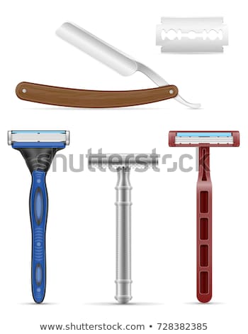 Stock fotó: Blade And Razor For Shaving Stock Vector Illustration