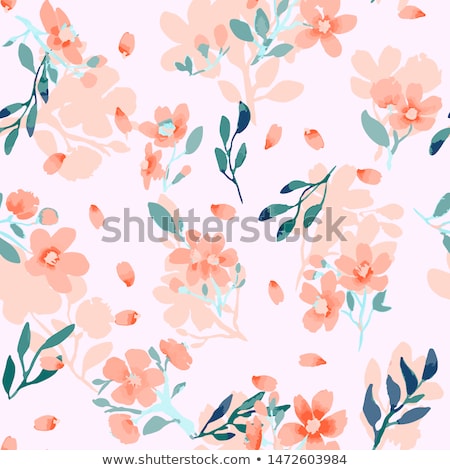 ストックフォト: Floral Seamless Pattern Hand Drawn Creative Flowers Colorful Artistic Background With Blossom Abs