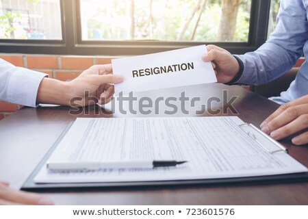 Stock photo: Close Up Of The Hand Employer Filing Final Remuneration After Em