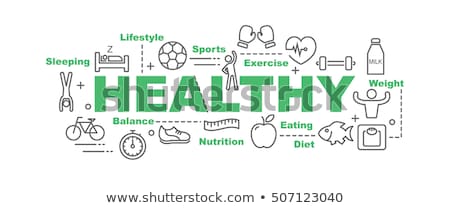 Stok fotoğraf: Healthy Food Minimal Infographic Banner Vector