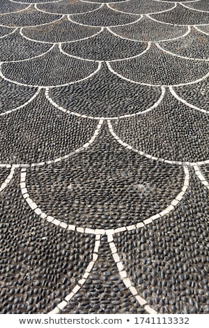 Stockfoto: Closeup Surface Of Blocky Pattern Old Stone Pavement
