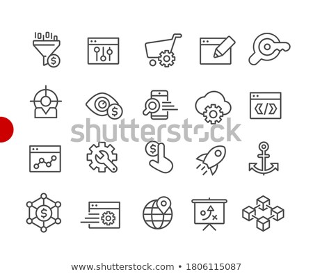 Seo Digital Marketing Icons 1 Of 2 Red Point Series - Vecto Foto stock © Palsur