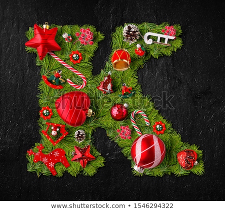 K Letter Made Of Christmas Tree Branches Zdjęcia stock © grafvision