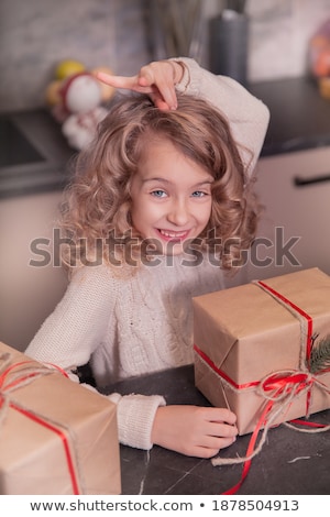 ストックフォト: Pretty Young Girl With Chic Hair And Horns