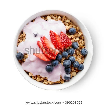 Stok fotoğraf: Bowl Of Cereal With Berries Fruits