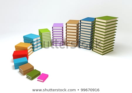 Stock fotó: Pile Of Colourful Book Forming Bar Graph
