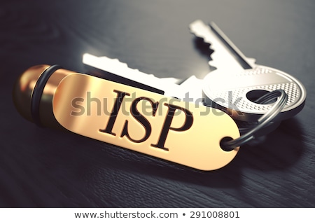 ストックフォト: Isp Concept Keys With Golden Keyring