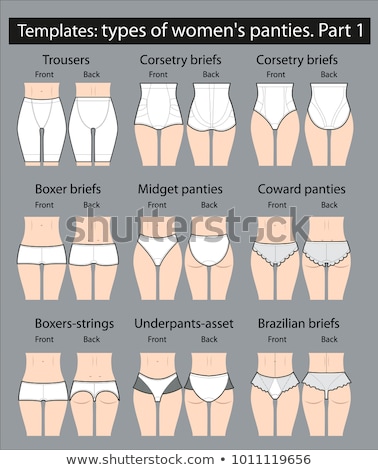 Stockfoto: Female Underwear Panties Types Flat Vector Icons