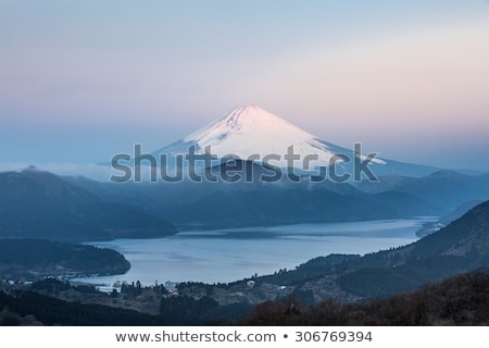 Fuji Mountain Lake Hakone Sunrise Stok fotoğraf © vichie81