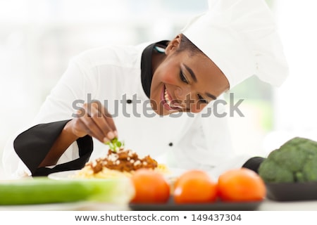 Stock photo: Young African American Happy Chef Cook