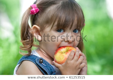 Stock photo: Healthy Eating Little Girl With Apples