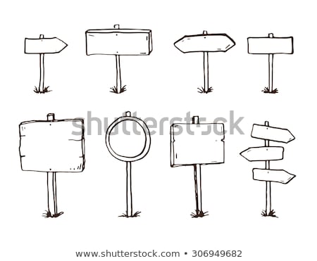 [[stock_photo]]: Road Sign With Arrow Hand Drawn Outline Doodle Icon