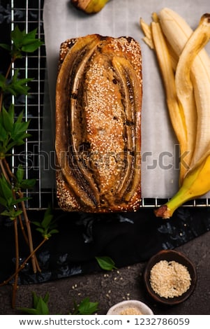 Vegan Banana Tahini And Chocolate Breadstyle Vintage Сток-фото © zoryanchik