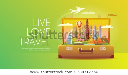 Stock fotó: Thailand Touristic Flat Style Vector Web Banner