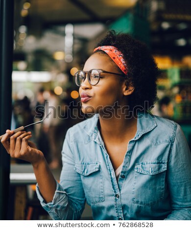 ストックフォト: Young African American Woman In The Diner