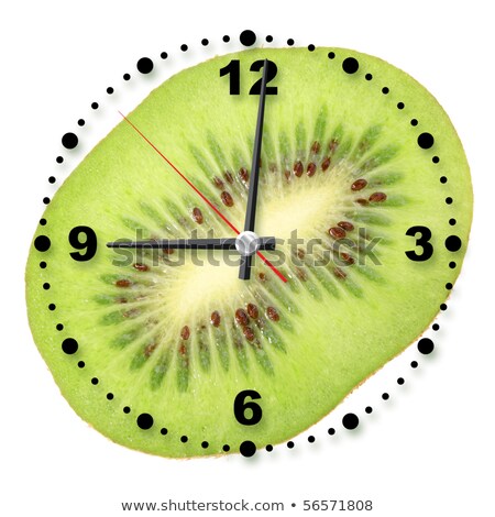 Stock fotó: Single Cross Section Of Kiwi As A Office Clock