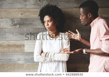 Foto stock: Young Black Woman Fighting With Her Boyfriend - Black People