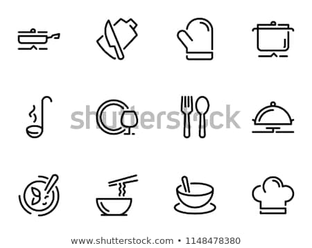 Сток-фото: Black Icons For Kitchenware