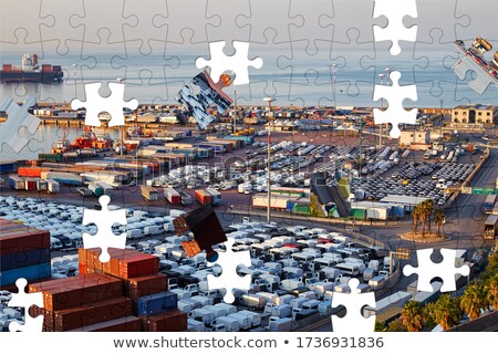Foto stock: Logistics - Jigsaw Puzzle With Missing Pieces
