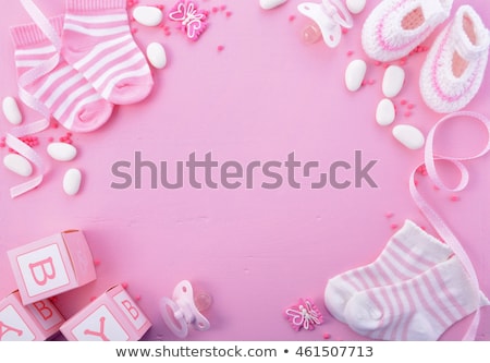 Stock photo: Shabby Chic Baby Girl Shower Card