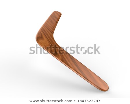 Сток-фото: Wooden Boomerang On White