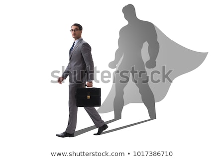 Stockfoto: Super Hero Businessman Isolated On White