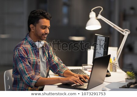 Foto stock: Creative Office Workers With User Interface Mockup