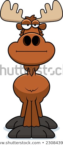 Foto stock: Cartoon Moose Bored