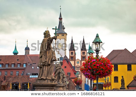 Stock fotó: Old Main Bridge Over The Main River And Scenic Towers In The Old