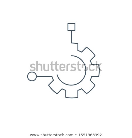 Сток-фото: Function Technology Logo Linear Cog Gear Icon Stock Vector Illustration Isolated On White Backgro