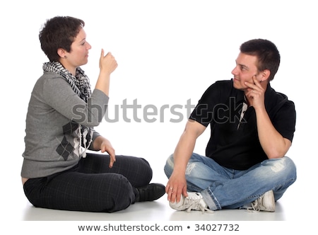 Foto stock: Deaf Persons Hand Demonstrating