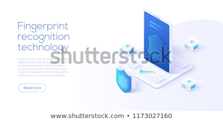 Сток-фото: Electronic Signature Concept Landing Page