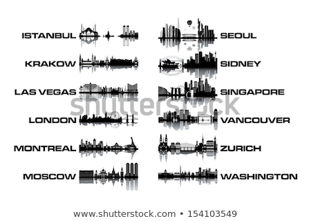 Zurich City Skyline Black And White Silhouette Stockfoto © ojal