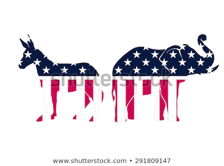 Foto stock: Usa Political Parties Symbols Democrats And Repbublicans