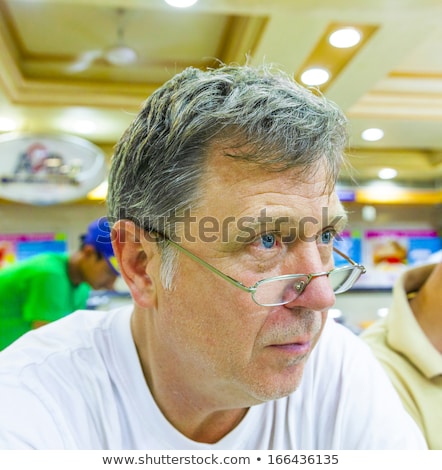 Сток-фото: Portrait Of Leisure Man Waiting For The Diner In A Fast Food Res