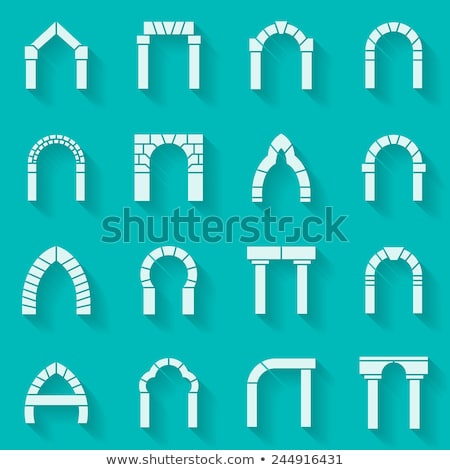 Foto stock: Round Flat Vector Icon For Trefoil Arch