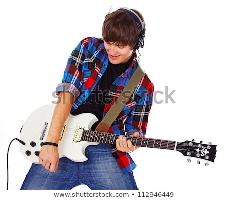 Foto stock: Hands Of An Teenager Plays Guitar