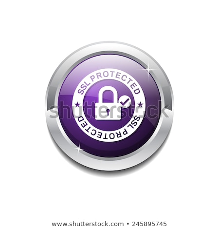 ストックフォト: Ssl Protected Link Purple Vector Icon Button