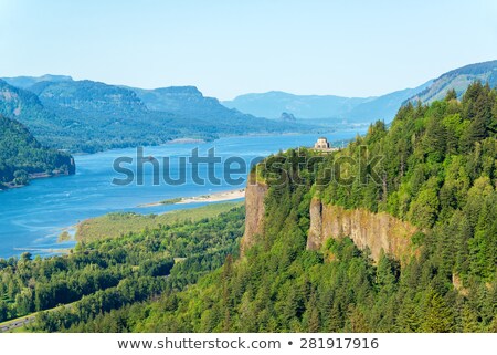 Foto d'archivio: Crown Point On Columbia River Gorge Panorama