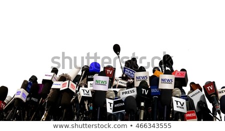 Zdjęcia stock: Microphones During Press Conference