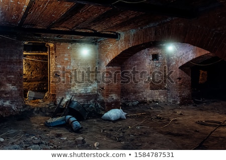 Foto stock: Inside Of A Creepy Old Church