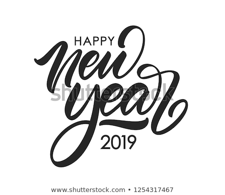 ストックフォト: Inscription Happy New Year 2019 On White Background